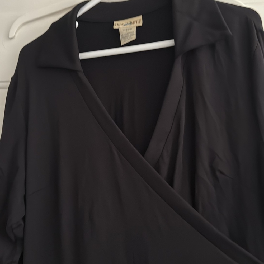 Travel Smith black Dress size 1x fake wrap dress - Picture 2 of 5